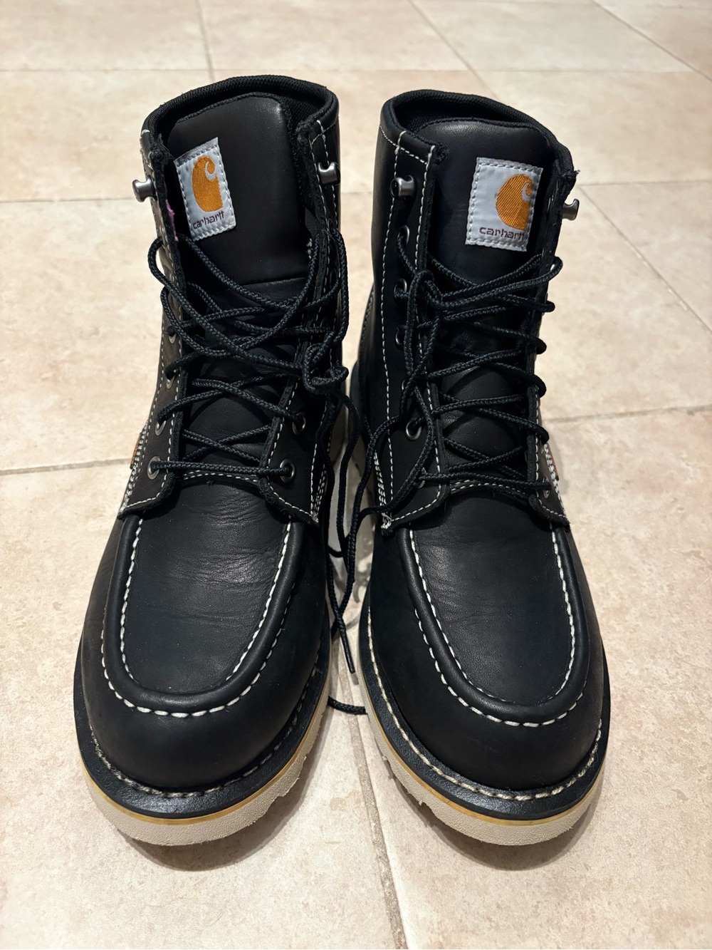 Carhartt Women’s Waterproof Moc Toe Wedge Boots - Lace-Up Leather heeled boots